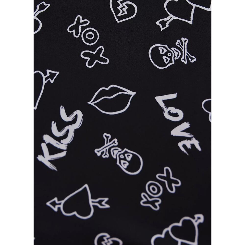Torrid x Betsy Johnson Skull Hearts Black Georgette Blouse 1X NWT - Picture 7 of 9